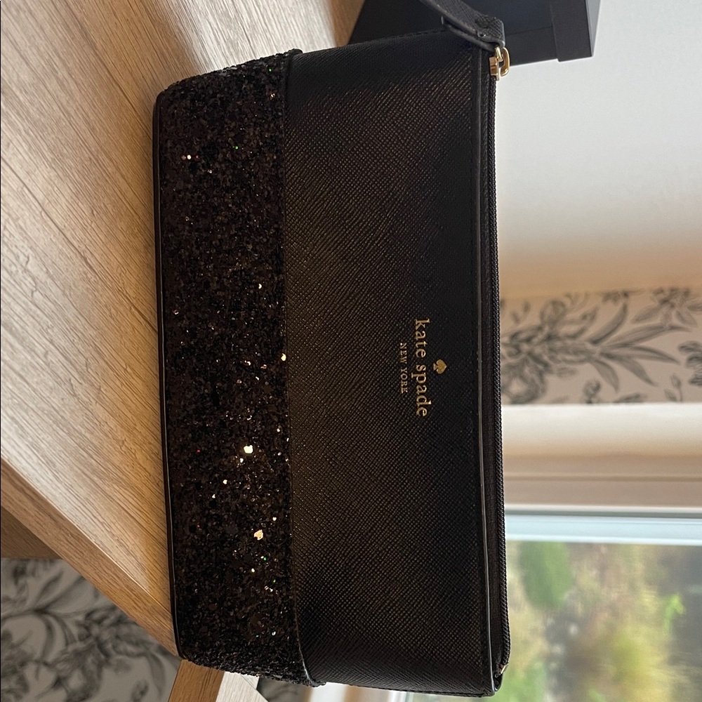 Kate Spade Black Sparkle Wristlet